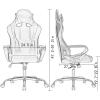 imageBestOffice HighBack Gaming Chair PC Office Chair Computer Racing Chair PU Desk Task Chair Ergonomic Executive Swivel Rolling Chair with Lumbar Support for Back Pain Women MenWhiteBlue