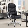 imageBestOffice Office Chair Cheap Desk Chair Ergonomic Computer Chair with Lumbar Support Arms Headrest PU Leather Modern Rolling Swivel Executive Chair for Back Pain Women Men AdultsBlackBlack