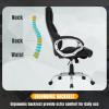 imageBestOffice Office Chair Cheap Desk Chair Ergonomic Computer Chair with Lumbar Support Arms Headrest PU Leather Modern Rolling Swivel Executive Chair for Back Pain Women Men AdultsBlackBlack