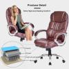 imageBestOffice Office Chair Cheap Desk Chair Ergonomic Computer Chair with Lumbar Support Arms Headrest PU Leather Modern Rolling Swivel Executive Chair for Back Pain Women Men AdultsBlackBrown