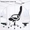 imageBestOffice Office Chair Cheap Desk Chair Ergonomic Computer Chair with Lumbar Support Arms Headrest PU Leather Modern Rolling Swivel Executive Chair for Back Pain Women Men AdultsBlackBlack