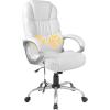 imageBestOffice Office Chair Cheap Desk Chair Ergonomic Computer Chair with Lumbar Support Arms Headrest PU Leather Modern Rolling Swivel Executive Chair for Back Pain Women Men AdultsBlackWhite