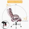 imageBestOffice Office Chair Cheap Desk Chair Ergonomic Computer Chair with Lumbar Support Arms Headrest PU Leather Modern Rolling Swivel Executive Chair for Back Pain Women Men AdultsBlackBrown