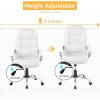 imageBestOffice Office Chair Cheap Desk Chair Ergonomic Computer Chair with Lumbar Support Arms Headrest PU Leather Modern Rolling Swivel Executive Chair for Back Pain Women Men AdultsBlackWhite