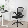 imageBestOffice Office Chair Ergonomic Desk Chair Mesh Computer Chair Swivel Rolling Mid Back Task Chair with Lumbar Support Flipup Arms Massage Adjustable Chair for Women AdultsBlackBlack
