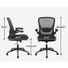 imageBestOffice Office Chair Ergonomic Desk Chair Mesh Computer Chair Swivel Rolling Mid Back Task Chair with Lumbar Support Flipup Arms Massage Adjustable Chair for Women AdultsBlackBlack
