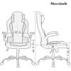 imageBestOffice PC Gaming Chair Ergonomic Office Chair Desk Chair with Lumbar Support Flip Up Arms Headrest PU Leather Executive High Back Computer Chair for Adults Women Men WhiteBlue