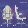 imageBestOffice PC Gaming Chair Ergonomic Office Chair Desk Chair with Lumbar Support Flip Up Arms Headrest PU Leather Executive High Back Computer Chair for Adults Women Men WhiteWhite
