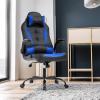imageBestOffice PC Gaming Chair Ergonomic Office Chair Desk Chair with Lumbar Support Flip Up Arms Headrest PU Leather Executive High Back Computer Chair for Adults Women Men WhiteBlue