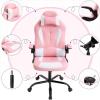imageBestOffice PC Gaming Chair Ergonomic Office Chair Desk Chair with Lumbar Support Flip Up Arms Headrest PU Leather Executive High Back Computer Chair for Adults Women Men WhitePink