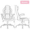 imageBestOffice PC Gaming Chair Ergonomic Office Chair Desk Chair with Lumbar Support Flip Up Arms Headrest PU Leather Executive High Back Computer Chair for Adults Women Men WhitePink