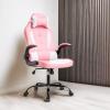 imageBestOffice PC Gaming Chair Ergonomic Office Chair Desk Chair with Lumbar Support Flip Up Arms Headrest PU Leather Executive High Back Computer Chair for Adults Women Men WhitePink