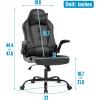 imageBestOffice PC Gaming Chair Ergonomic Office Chair Desk Chair with Lumbar Support Flip Up Arms Headrest PU Leather Executive High Back Computer Chair for Adults Women Men WhiteBlack