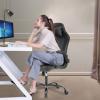 imageBestOffice PC Gaming Chair Ergonomic Office Chair Desk Chair with Lumbar Support Flip Up Arms Headrest PU Leather Executive High Back Computer Chair for Adults Women Men WhiteGrey