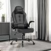 imageBestOffice PC Gaming Chair Ergonomic Office Chair Desk Chair with Lumbar Support Flip Up Arms Headrest PU Leather Executive High Back Computer Chair for Adults Women Men WhiteBlack