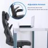 imageBestOffice PC Gaming Chair Ergonomic Office Chair Desk Chair with Lumbar Support Flip Up Arms Headrest PU Leather Executive High Back Computer Chair for Adults Women Men WhiteGrey