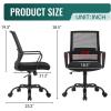 imageBestOffice Swivel Rolling Computer Chair Executive Lumbar Support Task Mesh Chair Adjustable Stool for Women Men BlackBlack