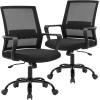 imageBestOffice Swivel Rolling Computer Chair Executive Lumbar Support Task Mesh Chair Adjustable Stool for Women Men BlackBlack