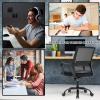 imageBestOffice Swivel Rolling Computer Chair Executive Lumbar Support Task Mesh Chair Adjustable Stool for Women Men BlackBlack