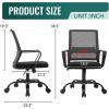 imageBestOffice Swivel Rolling Computer Chair Executive Lumbar Support Task Mesh Chair Adjustable Stool for Women Men BlackGrey
