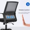 imageBestOffice Swivel Rolling Computer Chair Executive Lumbar Support Task Mesh Chair Adjustable Stool for Women Men BlackGrey