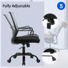 imageBestOffice Swivel Rolling Computer Chair Executive Lumbar Support Task Mesh Chair Adjustable Stool for Women Men BlackGrey