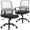 imageBestOffice Swivel Rolling Computer Chair Executive Lumbar Support Task Mesh Chair Adjustable Stool for Women Men BlackGrey