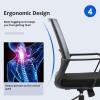 imageBestOffice Swivel Rolling Computer Chair Executive Lumbar Support Task Mesh Chair Adjustable Stool for Women Men BlackGrey