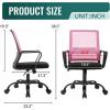 imageBestOffice Swivel Rolling Computer Chair Executive Lumbar Support Task Mesh Chair Adjustable Stool for Women Men BlackPink
