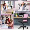 imageBestOffice Swivel Rolling Computer Chair Executive Lumbar Support Task Mesh Chair Adjustable Stool for Women Men BlackPink
