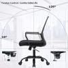 imageBestOffice Swivel Rolling Computer Chair Executive Lumbar Support Task Mesh Chair Adjustable Stool for Women Men BlackWhite
