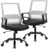 imageBestOffice Swivel Rolling Computer Chair Executive Lumbar Support Task Mesh Chair Adjustable Stool for Women Men BlackWhite