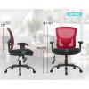 imageBig and Tall Office Chair 400lbs Wide Seat Mesh Desk Chair Massage Rolling Swivel Ergonomic Computer Chair with Lumbar Support Adjustable Arms Task Chair for Heavy PeopleRed