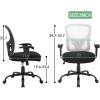 imageBig and Tall Office Chair 400lbs Wide Seat Mesh Desk Chair Massage Rolling Swivel Ergonomic Computer Chair with Lumbar Support Adjustable Arms Task Chair for Heavy PeopleWhite