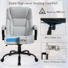 imageBig and Tall Office Chair 500lbs Wide Seat Ergonomic Desk Chair Task High Back Executive Chair Rolling Swivel PU Computer Chair with Lumbar Support Armrest Adjustable Chair for Heavy People BrownWhite