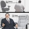imageBig and Tall Office Chair 500lbs Wide Seat Ergonomic Desk Chair Task High Back Executive Chair Rolling Swivel PU Computer Chair with Lumbar Support Armrest Adjustable Chair for Heavy People BrownWhite