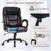 imageBig and Tall Office Chair 500lbs Wide Seat Ergonomic Desk Chair Task High Back Executive Chair Rolling Swivel PU Computer Chair with Lumbar Support Armrest Adjustable Chair for Heavy People BrownBrown