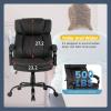 imageBig and Tall Office Chair 500lbs Wide Seat Ergonomic PU Leather Desk Chair Adjustable Rolling Swivel Executive Computer Chair with Lumbar Support Headrest Task Office Chairs for Heavy People Black