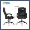 imageBig and Tall Office Chair 500lbs Wide Seat Ergonomic PU Leather Desk Chair Adjustable Rolling Swivel Executive Computer Chair with Lumbar Support Headrest Task Office Chairs for Heavy People Black