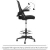 imageDrafting Chair Ergonomic Tall Office Chair Standing Desk Chair with Flip Up Arms Foot Rest Back Support Adjustable Height Mesh Drafting Stool BlackBlack