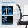 imageDrafting Chair Ergonomic Tall Office Chair Standing Desk Chair with Flip Up Arms Foot Rest Back Support Adjustable Height Mesh Drafting Stool BlackBlack