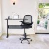 imageDrafting Chair Ergonomic Tall Office Chair Standing Desk Chair with Flip Up Arms Foot Rest Back Support Adjustable Height Mesh Drafting Stool BlackBlack