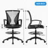 imageDrafting Chair Ergonomic Tall Office Chair Standing Desk Chair with Flip Up Arms Foot Rest Back Support Adjustable Height Mesh Drafting Stool BlackBlack