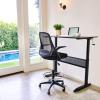 imageDrafting Chair Ergonomic Tall Office Chair Standing Desk Chair with Flip Up Arms Foot Rest Back Support Adjustable Height Mesh Drafting Stool BlackBlack