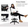 imageDrafting Chair Ergonomic Tall Office Chair Standing Desk Chair with Flip Up Arms Foot Rest Back Support Adjustable Height Mesh Drafting Stool BlackBlack