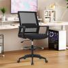 imageDrafting Chair Tall Office Chair Adjustable Swivel Rolling Mesh Height with Lumbar Support Arms Footrest Mid Back for Adults Standing Desk Drafting Stool BlackBlack