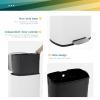 imageFDW 13 Gallon50 L Garbage Can Kitchen Trash Can with Lid for Office Bedroom Bathroom Step Trash Bin FingerprintProof Brushed Stainless Steel 13 Gallon  50 LiterWhite