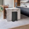 imageFDW 13 Gallon50 L Garbage Can Kitchen Trash Can with Lid for Office Bedroom Bathroom Step Trash Bin FingerprintProof Brushed Stainless Steel 13 Gallon  50 LiterBlack