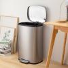 imageFDW 13 Gallon50 L Garbage Can Kitchen Trash Can with Lid for Office Bedroom Bathroom Step Trash Bin FingerprintProof Brushed Stainless Steel 13 Gallon  50 LiterStainless Steel