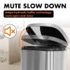 imageFDW 13 Gallon50 L Garbage Can Kitchen Trash Can with Lid for Office Bedroom Bathroom Step Trash Bin FingerprintProof Brushed Stainless Steel 13 Gallon  50 LiterStainless Steel